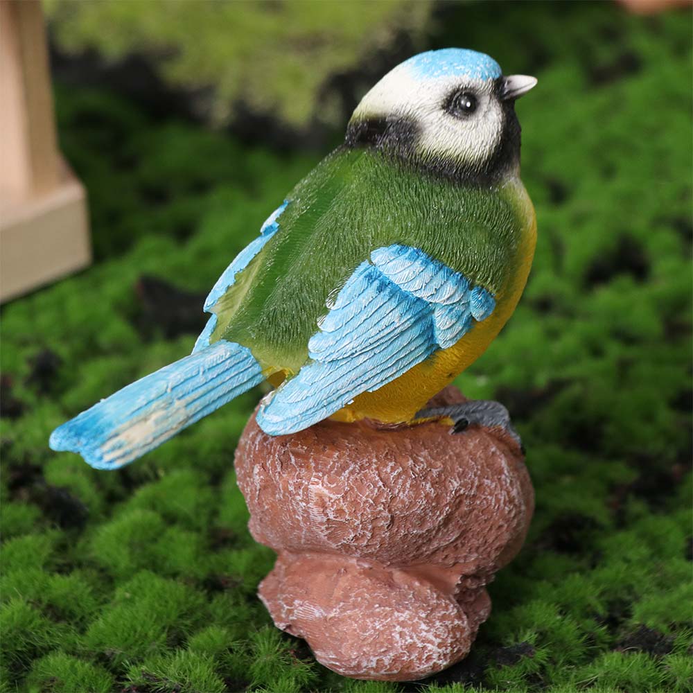Cute Miniature Bird Figurine Vintage Small Animal Model Garden Bird Sculpture  Indoor Outdoor