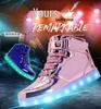 LED Light-Up High-Top Kids' Fashion Sneakers
