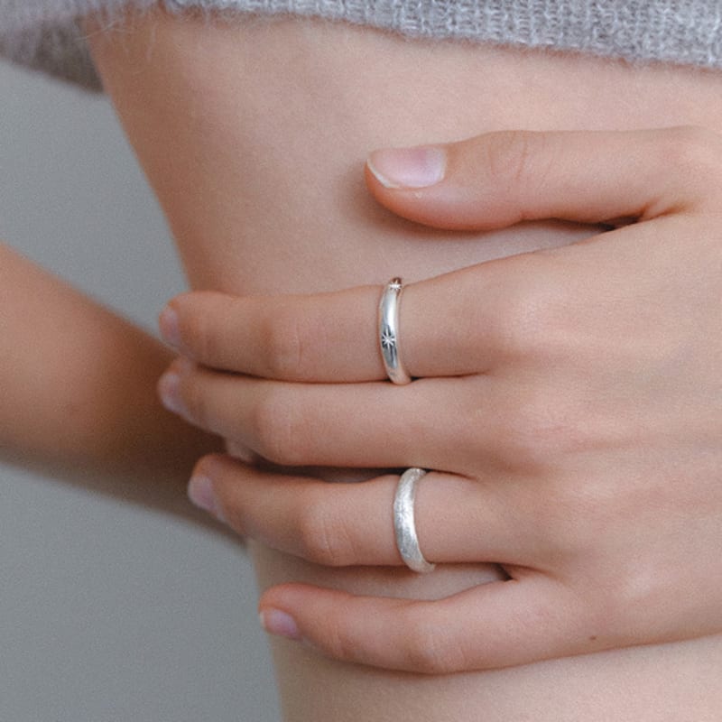 leeENoir Snowflake Texture Ring