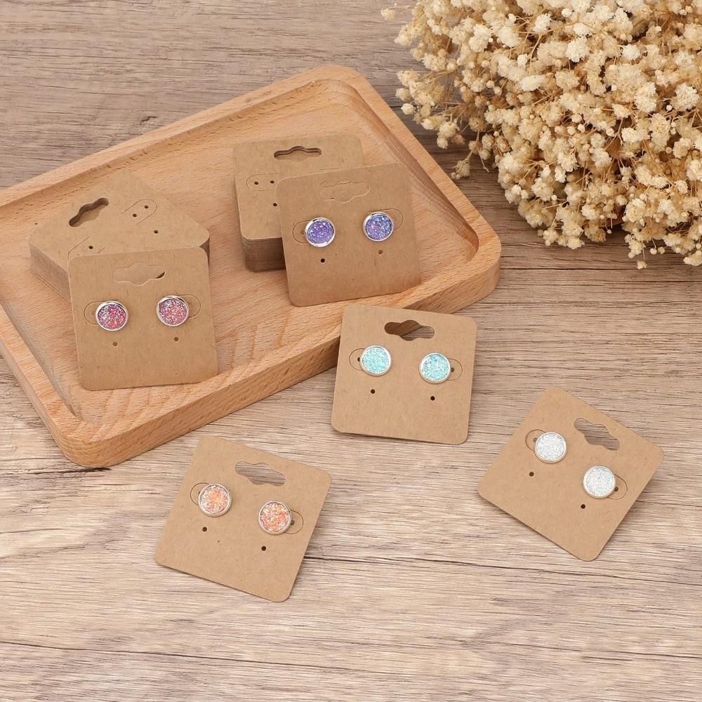 100 Pieces Jewelry Tag Earring Display Card Jewelry Selling with Holder Holes Earring Packaging Cards DIY Crafts