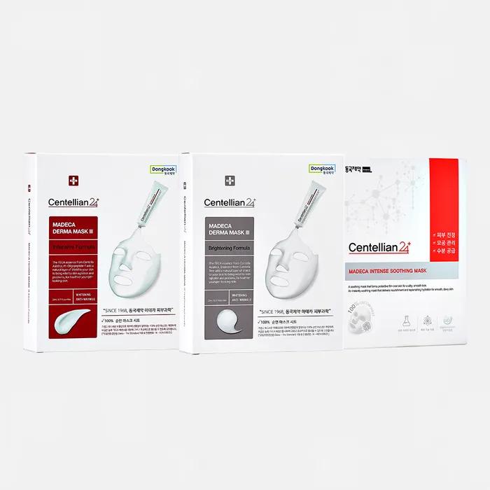 3 types of mask packs (1 box of Derma3 Intensive + 1 box of Brightening + 1 box of Soothing Mask) Total 27 sheets