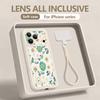 Cartoon Daisies Flower Pattern Lanyard Case For iPhone 17 Pro Max iPhone 16 15 Pro Max 14 13 11 16E 17E Shockproof Bumper Wristband Cover