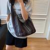 Vintage Printed Women's Shoulder Crossbody Bag New Popular Large Capacity Minimalist Contrast Color Tote Bag