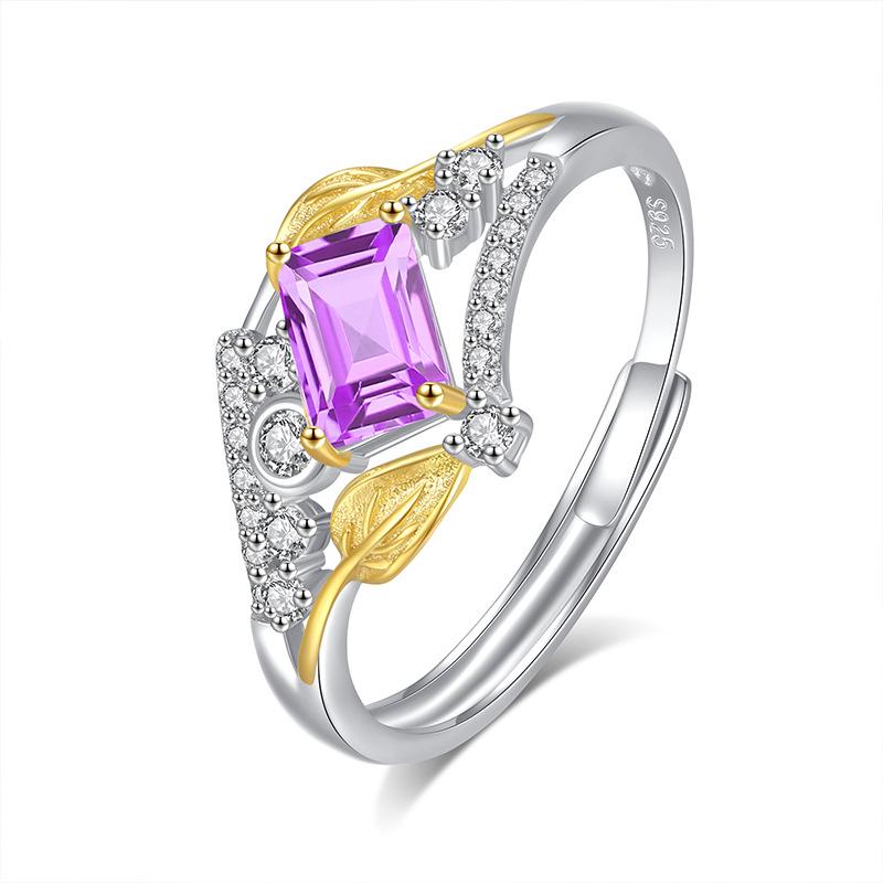 

S925 sterling silver natural stone ring women s fashion niche design sense rectangular stone position 4 * 6mm fashion retro jewelry gift