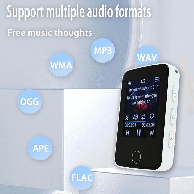 1.8-inch Touchscreen MP4 Music Player with Recording, Speaker, Card Slot, and Bluetooth MP3 Support