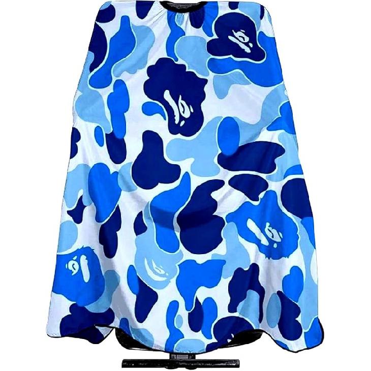 Adult Barber Cape,Camo Camouflage Professional Salon Haircut Capes,Haircut Kit Hairdressing Apron Camouflage Blue