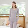 2 Pieces Women Thermal Underwear Sexy Long Sleeve Winter Clothes Seamless Thermal Intimate Set Ladies Thick Sleepwear