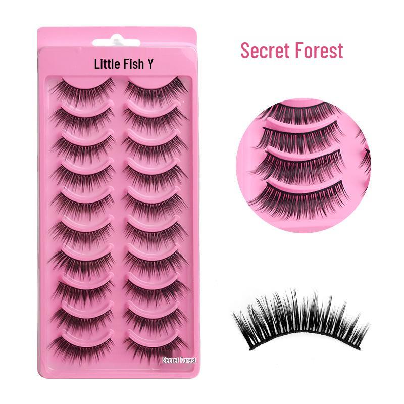 Ten Pairs High-Capacity Natural 3D Eyelashes - Hard Stem, Dense One-Piece Design for Stage Makeup