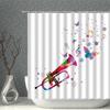 Modern Graffiti Showers Curtains Bathroom Hook Set Home Decoration Abstract Creative Personality Waterproof  Curtain