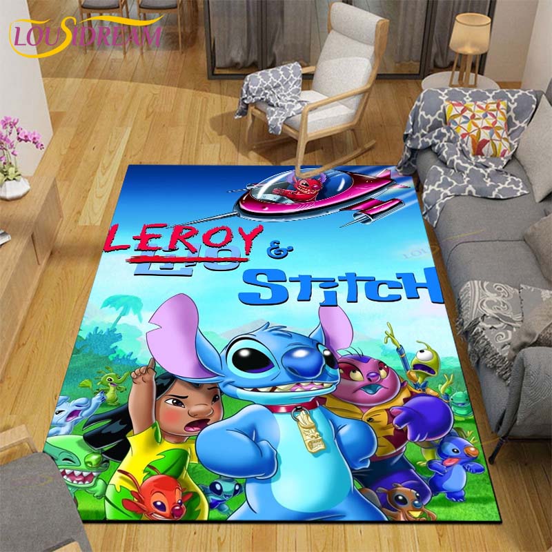 Anime Stitch Carpet Kids Carpets Living Room Tea Table Mats Bedroom Rug Washable Floor Mats Household Area Mat