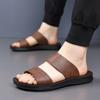 Sommer Neue Schuhe für Herren Mode Hausschuhe Leder Lässige Pantoletten Street Cool Strandschuhe Herren Sandalen