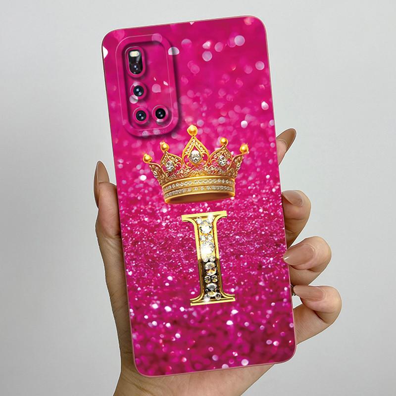 For Vivo V19 1933 Case Luxury Crown Letters Couple Liquid Silicone Soft Phone Cases For Vivo V 19 Camera Protection Back Cover