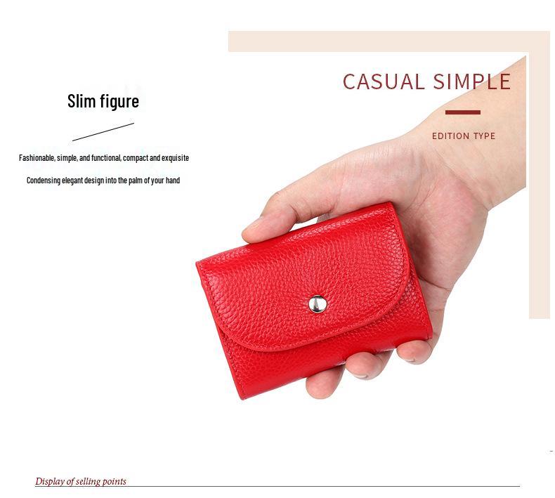 Geldbörse für Damen aus echtem Leder: Großkapazitäts-Multifunktions-Kartenhalter aus Rindsleder der obersten Schicht