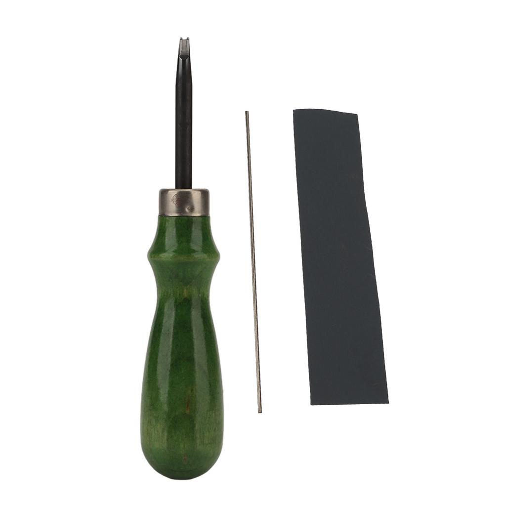 Läderkantfasare med Trähandtag Fasning Bevelning Skärverktyg för DIY Läderhantverk