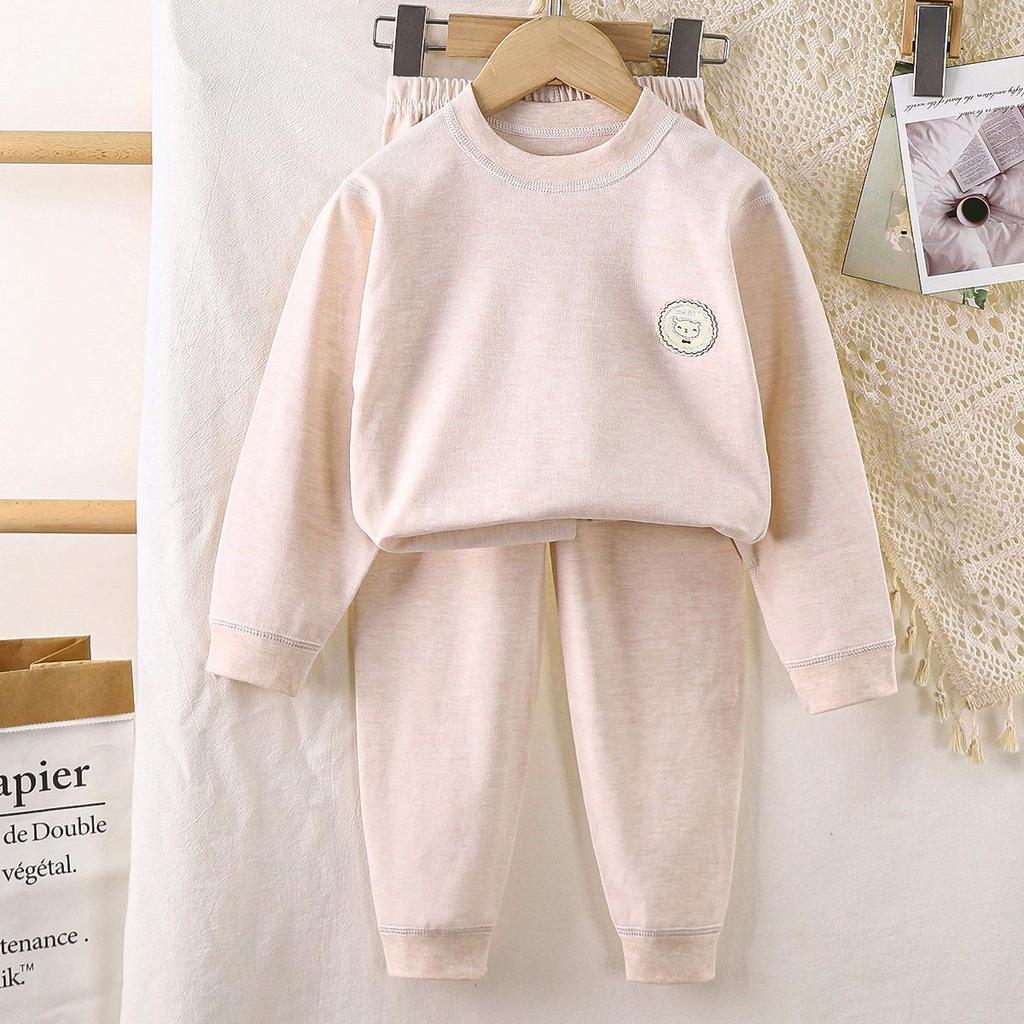 Verdicktes Samt Kinderunterwäsche-Set - Weiches Herbst-/Winter-Oberteil & Unterteil für Baby Jungen & Mädchen