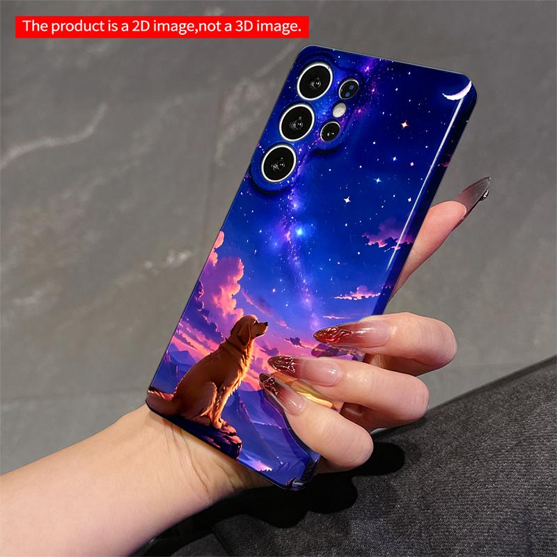 2DFlat Samsung phone case Golden Retriever Under Starry Sky Applicable to Galaxy S23 S24 S25ULTRA S26 A12 A14 A15 A16 A54 A55