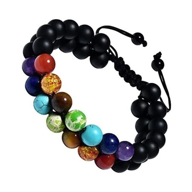 7 Chakra Health Balance Beaded Bracelet Volcanic Stone Energy Yoga Jewelry Gift