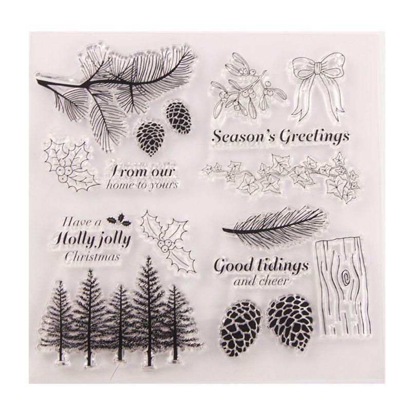 Tree Pinecone Silicone Clear Seal Stamp DIY Scrapbooking Embossing Photo Album Top Sale