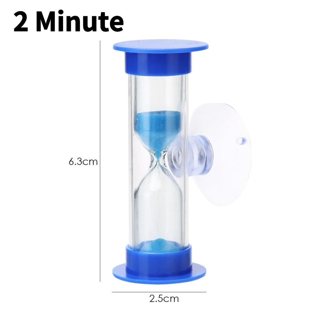 2/3 Minute Creative Hourglass Sandglass Sand Clock With Suction Cup Colorful Hourglasses Plastic for Tooth Brushing Timer Child