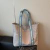Casual Large-capacity Canvas Bag Women's Fashion Shoulder Commuter Tote Bag Versatile Class Tote Bag