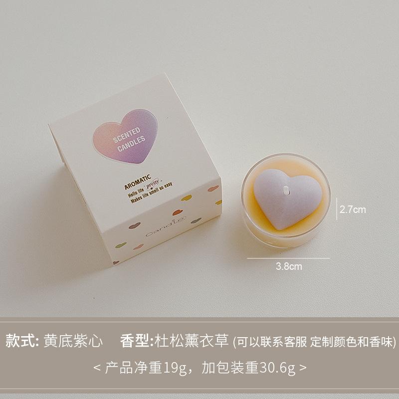 2PCS Romantic Scented Heart Tea Light Candles for Home Decoration Valentine's Day Wedding Tealight Candle
