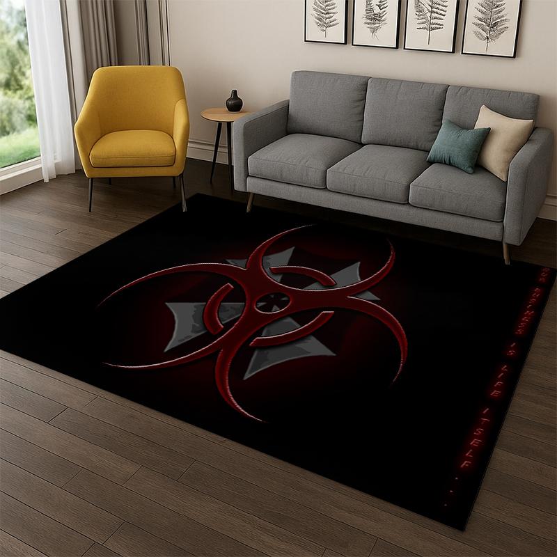 3D R-Resident Evil Leon Game Cartoon Tapijt Vloerkleed voor Slaapkamer Woonkamer Bank Speelkamer Deurmat Huisdecoratie, Kinderkamer Tapijt Antislip