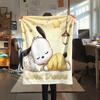 1PC Pochacco Print Flannel Blanket, High quality All Seasons, Home Decor, Warmth and Comfort, Perfect for Christmas Gifts