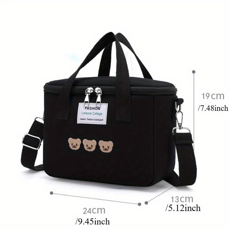 Roztomilá taška na oběd s medvídkem, izolovaná plátěná chladicí kabelka, hliníková fólie, termobox na jídlo, rodinný piknik, nádoba na večeři