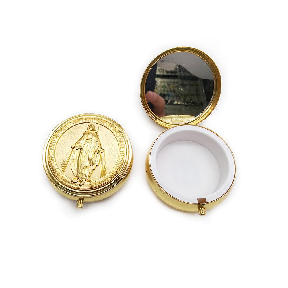 Vintage Metal Saint Benedict Guadalupe Rosary Necklace With Metal Boxes For Religious Jewelry Gift Packaging