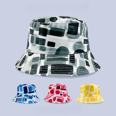 Printed Double Sided Fisherman Hat Outdoor Sun Protection Pot Hat Summer Thin Breathable Sun Hat Women