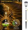 Outdoor Stainless Steel Solar Lawn Lights Waterproof Garden Yard Path Walkway Landscape Decor Night Lighting Courtyard Decor