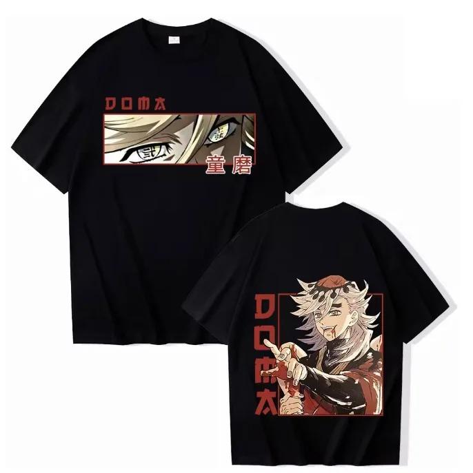 2026 Anime Demon Slayer Douma T-Shirts Man Women Summer High Quality Cotton T Shirt Casual O-Neck Short Sleeve Shirts