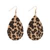 Tränenform Doppelseitige PU-Lederohrringe, Ohrringe aus Leder mit Leopardenmuster