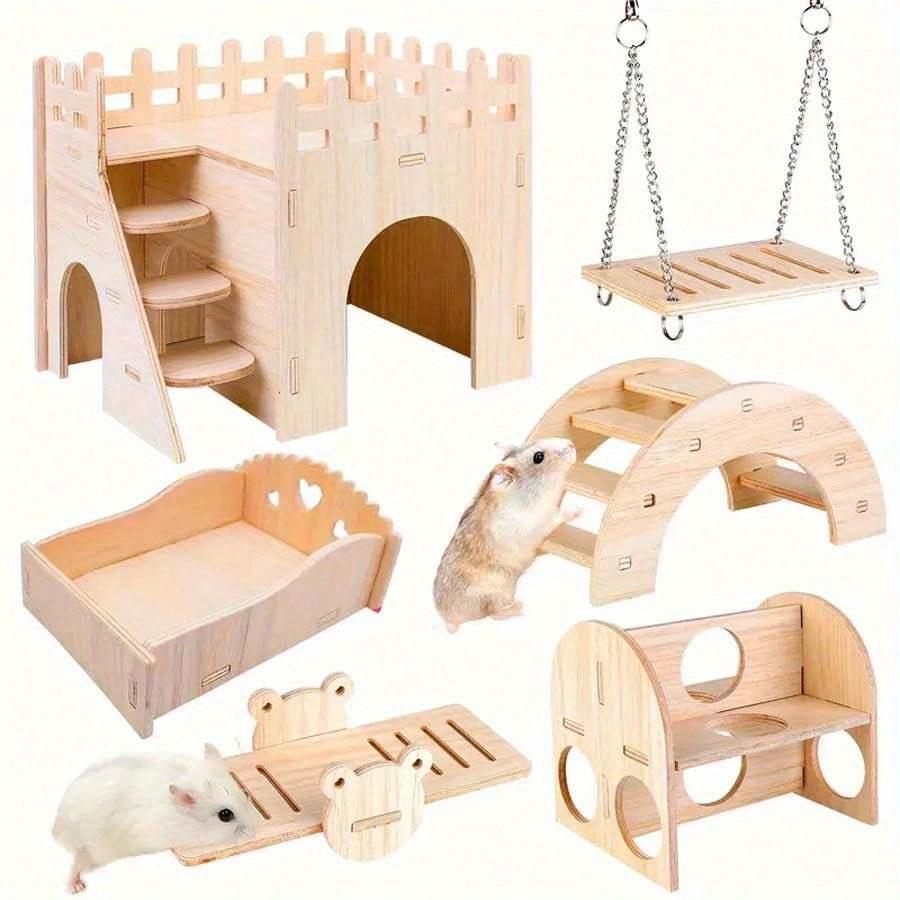 1pc Hamster Toys, Hiding House Swing Seesaw Training Toys, Suitable For Gerbils, Mice, Dwarf Hamsters