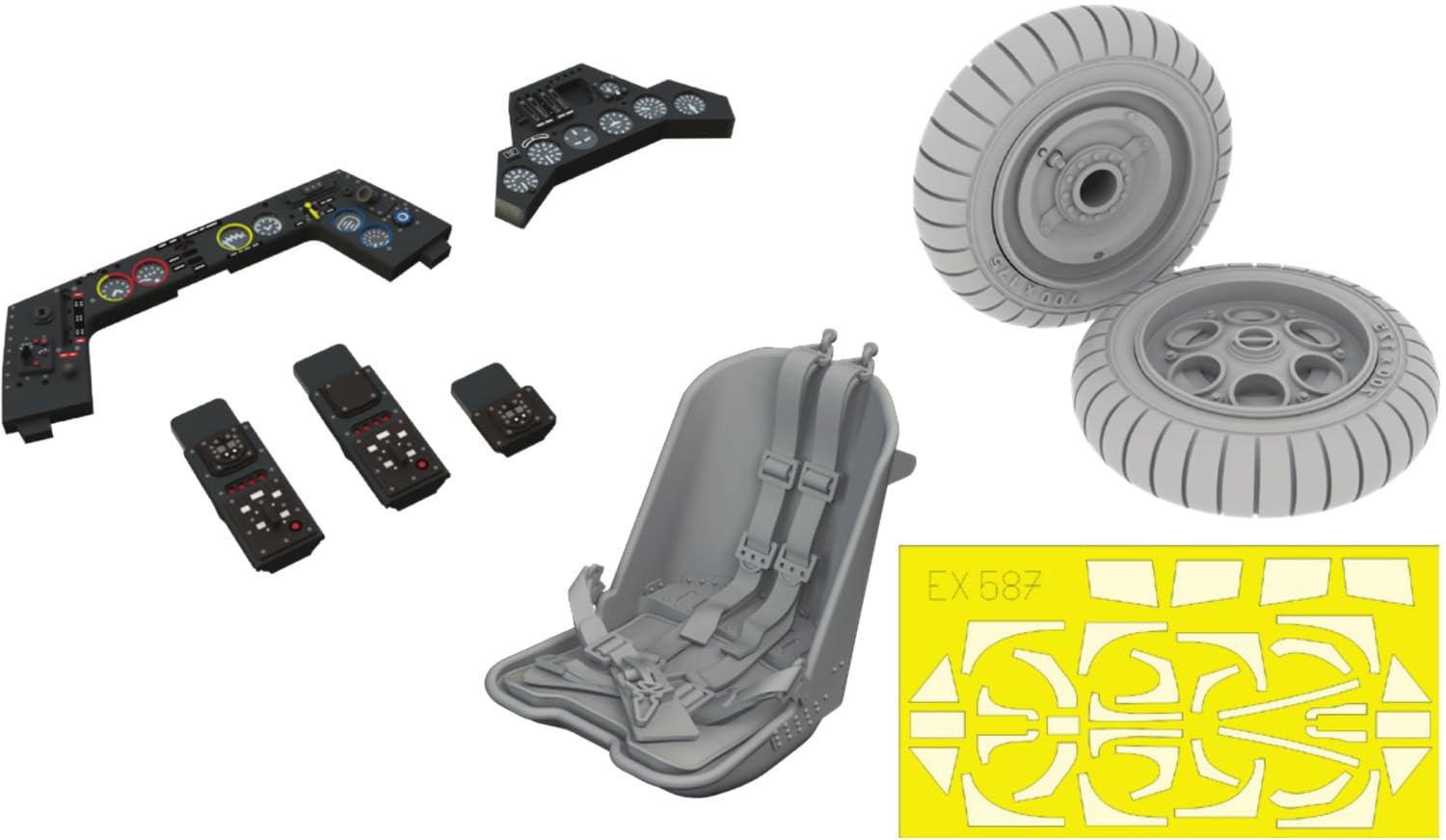 

Eduard 1/48 Scale Look Plus Fw190A-4 Instrument Panel with Parts Set (for Eduard) Plastic Model Kit Parts EDU644313 (Airplane)