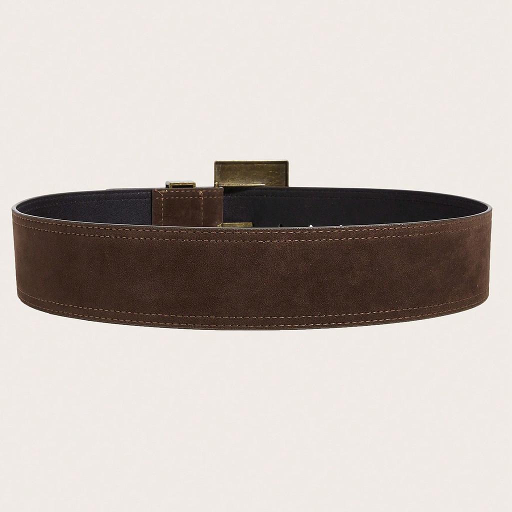 Style Rivet Leather Belt With Alloy Pin Buckle For Casual Outfits And Street Fashion