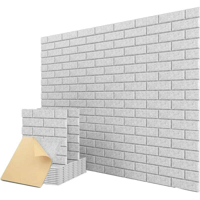 

Felt Sound Proof Panels Faux Brick Self Adhesive Wall Stickers Soundproof Wall Decoration Sound Absorption Wall Panel 30*30cm 12PCS