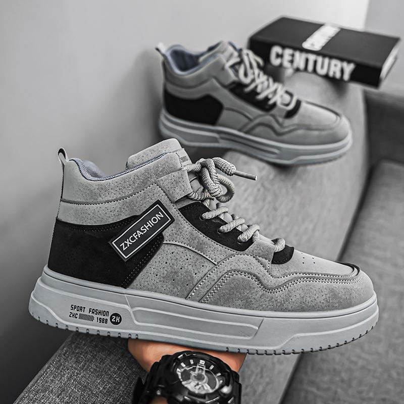 2024 Retro Casual Shoes High Top Men's Vulcanized Board Shoes Platform Sneakerss Male Comfortable Outdoor Sports Tennis Shoes