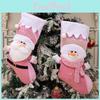 Festive Nordic Pink Christmas Stockings With Adorable Santa Snowman Perfect For Gifts