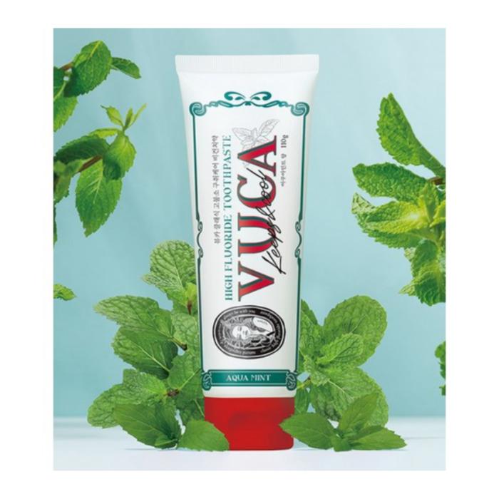 VUCA Classic Hochfluorid Mundgeruchspflege Zahnpasta, Aqua Mint 110 g x 4