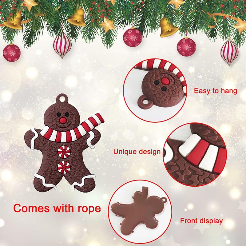 12Pcs Christmas Wooden Pendants Gingerbread Man Xmas Tree Hanging Ornaments Home Party Christmas Decor Navidad New Year Gifts