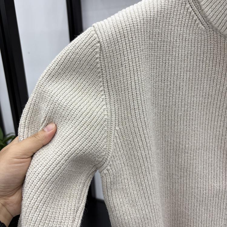 Men's High-Quality Wool Knit Zipper Cardigan - Thick, Trendy, Loose-Fit for Autumn/Winter