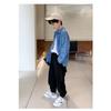 Boys Fleece Lined Solid Color Casual Sports Long Pants For Autumn Winter