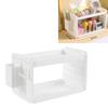 Double Layer Desktop Storage Rack Plastic Makeup Shelf Foldable Office Stationery Organizer