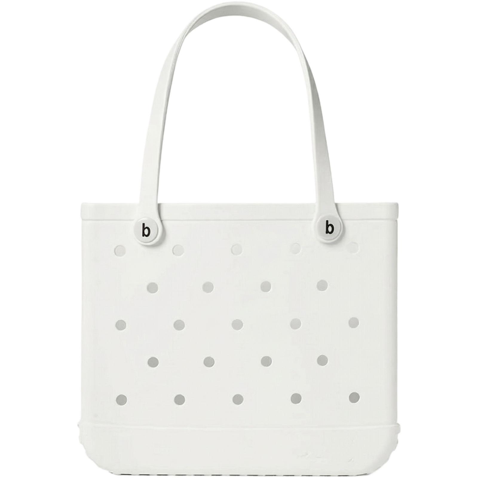 

Summer Beach Tote Bag Lightweight Durable EVA Material Perforated Design Comfortable Handles Versatile Use for Outdoor Activities One Size белый