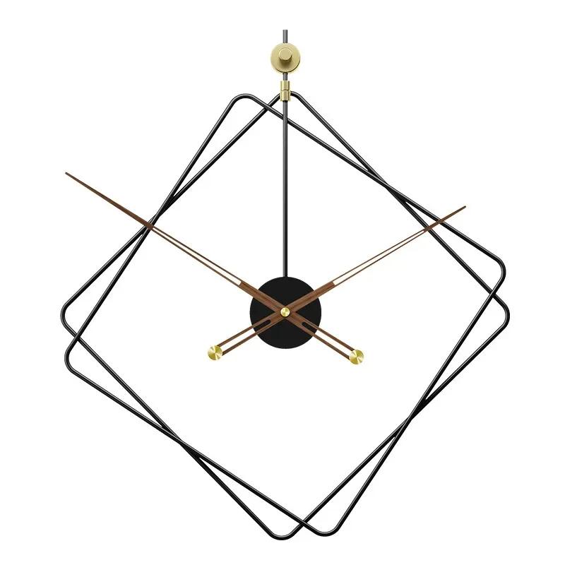 

20-дюймовые старинные роскошные настенные часы из полого железа, бесшумные настенные часы для декора гостиной, работающие от батареек, минималистский подарок на стену