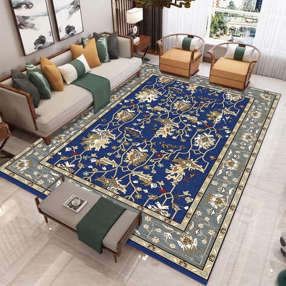 Boho Area Rugs Washable Vintage Modern Neutral Large Flannel Carpet for Dinning Room Living Room Bedroom Farmhouse Non Slip Mat