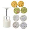 Chinese Traditional Mid-Autumn Mooncake Mold Set 4Pcs Different Round  Flower Patterns for Mooncake Biscuit Stamping