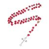 Cross Rose Beads Religious Jewelry for Women Catholic Rosary Necklace Meditation