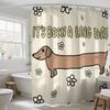 Cartoon Sausage Dog Printed Waterproof Shower Curtain Multi Size Partition Privacy Hanging Curtain Fashion Bathroom Decoration